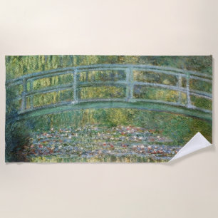 Claude Monet Japanische Brücke Seerosen Kunst Strandtuch