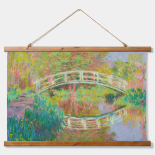 Claude Monet - Japanische Fußgängerbrücke, Giverny Wandteppich Mit Holzrahmen