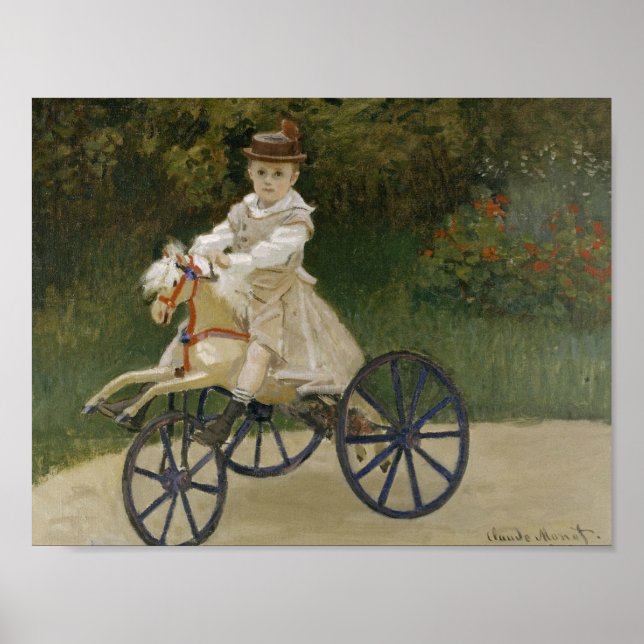 Claude Monet - Jean Monet über sein Hobby-Pferd Poster (Vorne)