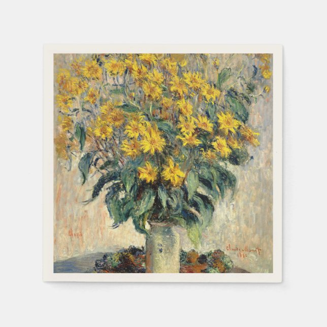 Claude Monet Jerusalem Artichoke Blume 1880 Serviette (Vorderseite)