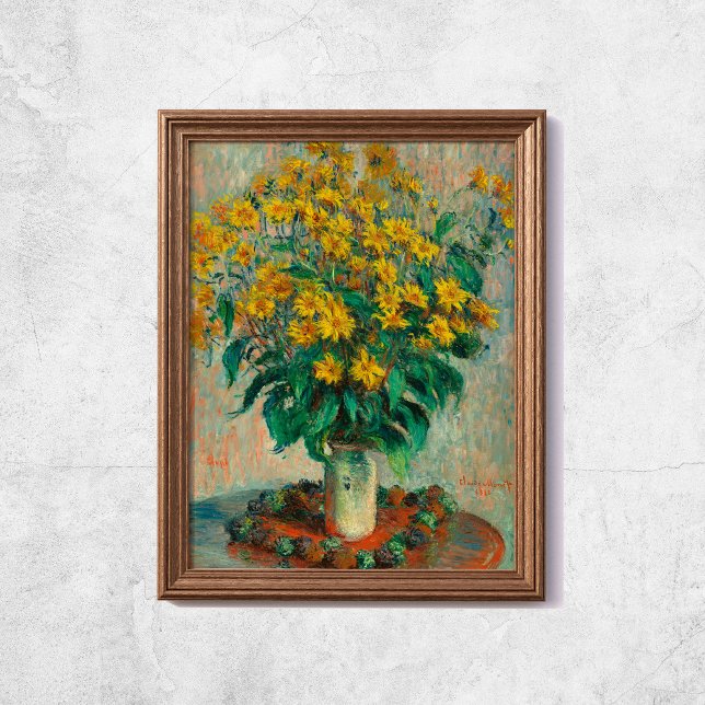Claude Monet Jerusalem Artichoke Blume Alte Kunst Poster (Claude Monet Jerusalem Artichoke Flowers Old Art Poster
)