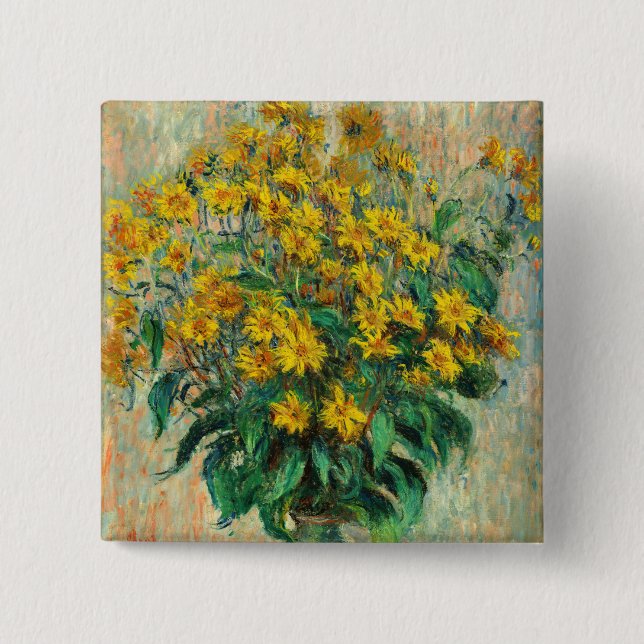 Claude Monet - Jerusalem-Artischockenblüten Button (Vorderseite)