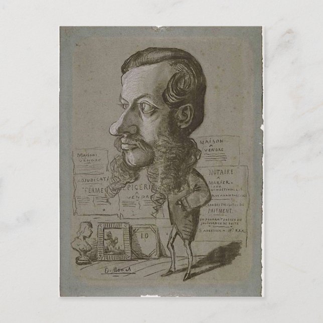 Claude Monet Karikatur von L?on Manchon c. 1855-18 Postkarte (Vorderseite)