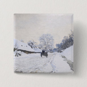 Claude Monet - Karren auf der verschneiten Straße  Button