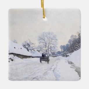 Claude Monet - Karren auf der verschneiten Straße  Keramikornament