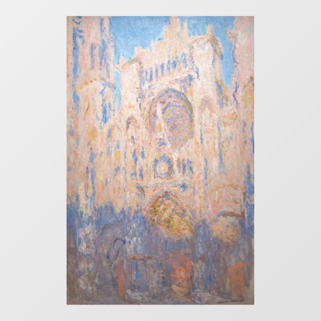 Claude Monet - Kathedrale Rouen bei Sonnenuntergan Fensteraufkleber (Blatt)