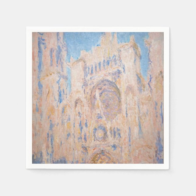 Claude Monet - Kathedrale Rouen bei Sonnenuntergan Serviette (Vorderseite)