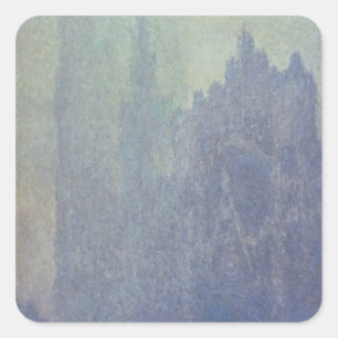 Claude Monet   Kathedrale Rouen, Foggy Weather Quadratischer Aufkleber