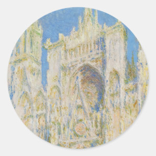 Claude Monet Kathedrale von Rouen Portal Morgenlic Runder Aufkleber