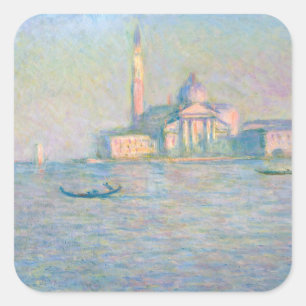 Claude Monet - Kirche von San Giorgio Maggiore Quadratischer Aufkleber