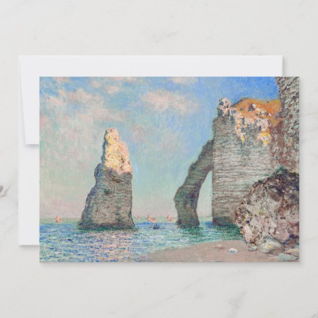 Claude Monet - Klippen bei Etretat Einladung (Vorderseite)
