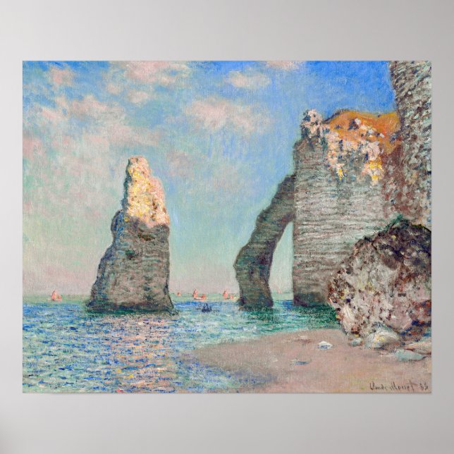 Claude Monet - Klippen bei Etretat Poster (Vorne)