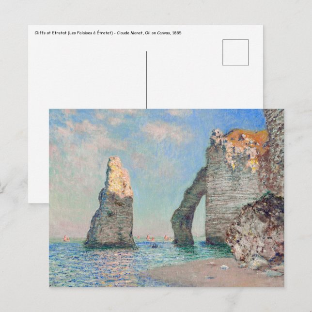 Claude Monet - Klippen bei Etretat Postkarte (Vorne/Hinten)