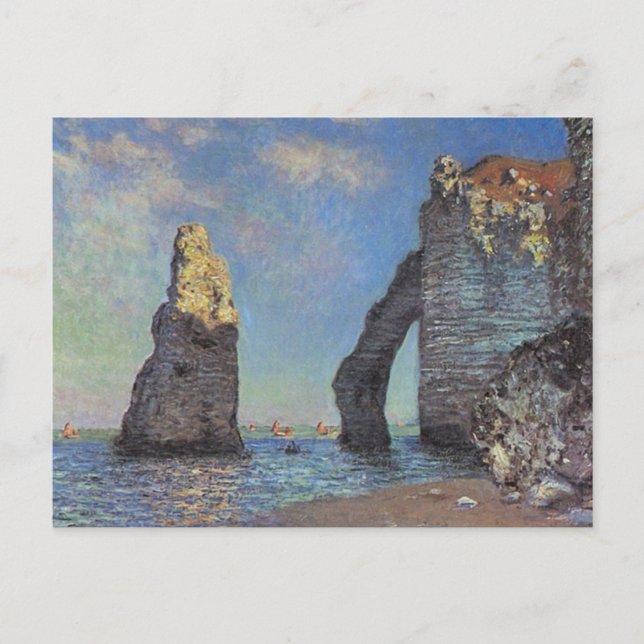 Claude Monet - Klippen bei Etretat Postkarte (Vorderseite)