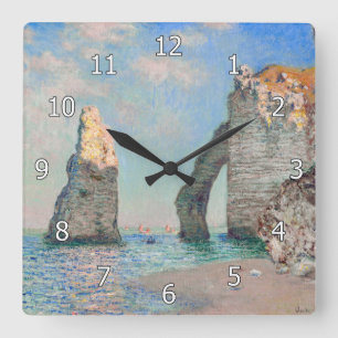 Claude Monet - Klippen bei Etretat Quadratische Wanduhr