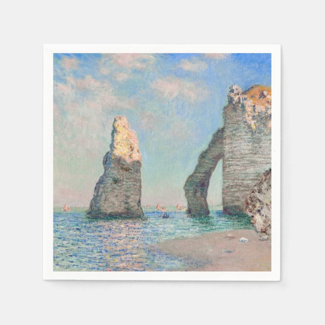 Claude Monet - Klippen bei Etretat Serviette (Vorderseite)