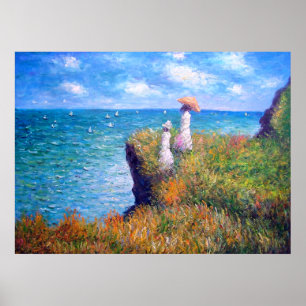 Claude Monet: Klippen-Weg bei Pourville Poster