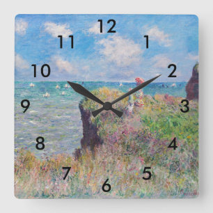 Claude Monet - Klippenweg in Pourville Quadratische Wanduhr