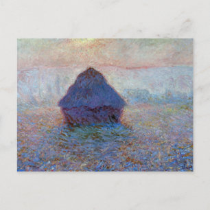 Claude Monet Kornstadel, Sonne im Nebel Postkarte