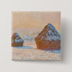 Claude Monet - Kornstapel, Schnee Effekt, Morgen Button
