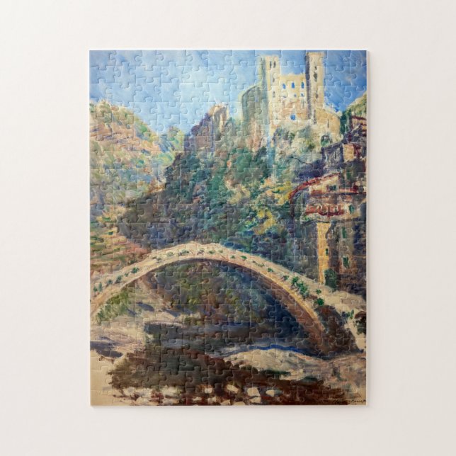 Claude Monet Kunstwerk - Das Schloss von Dolceacqu Puzzle (Vertikal)