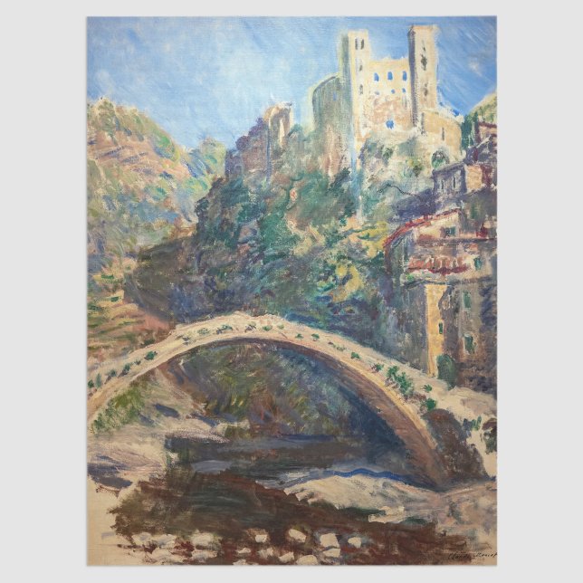 Claude Monet Kunstwerk - Das Schloss von Dolceacqu Seidenpapier (Von Creator hochgeladen)