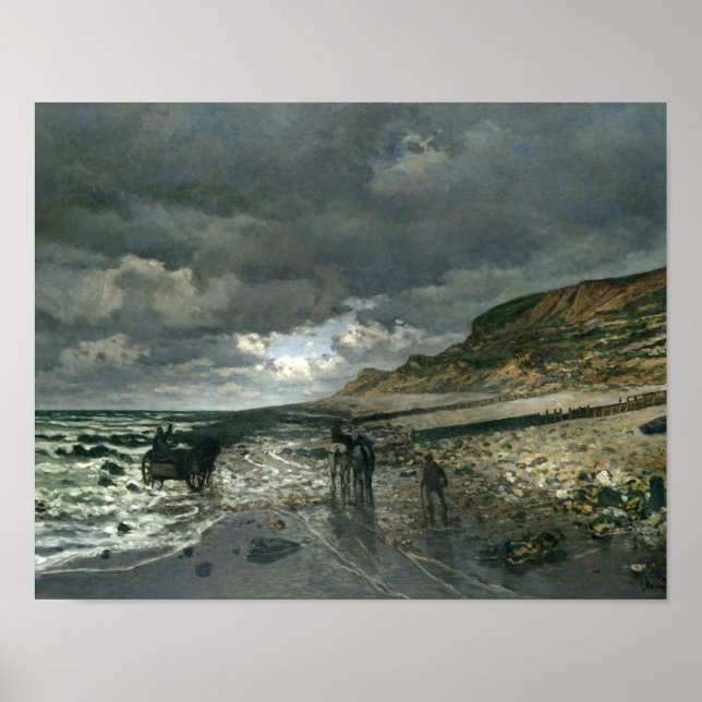 Claude Monet - La Pointe de la Hève bei Ebbe Poster (Vorne)