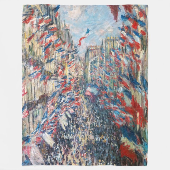 Claude Monet - La Rue Montorgueil - Paris Fleecedecke (Vorderseite)