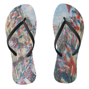 Claude Monet - La Rue Montorgueil - Paris Flip Flops