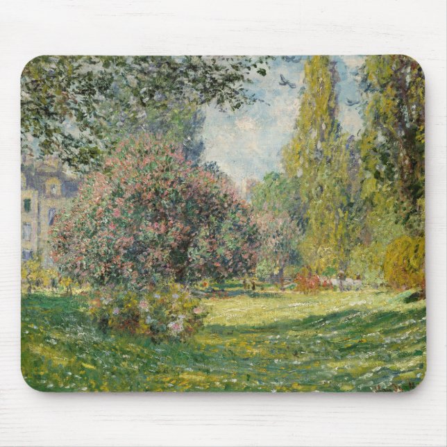 Claude Monet - Landschaft: Der Parc Monceau Mousepad (Vorne)