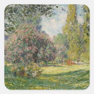 Claude Monet  Landschaft: Der Park Monceau Quadratischer Aufkleber