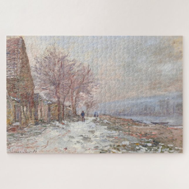 Claude Monet Lavacourt Winterlandschaft Puzzle (Horizontal)