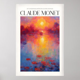 Claude Monet Lebendiger Sonnenuntergang Seerosen W Poster