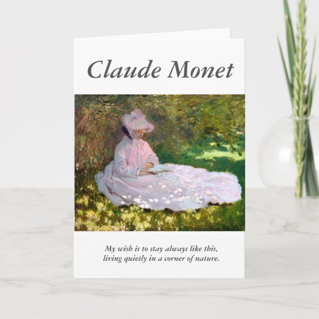 Claude Monet Lektüre Frauenkünstlerquote Karte (Vorderseite)