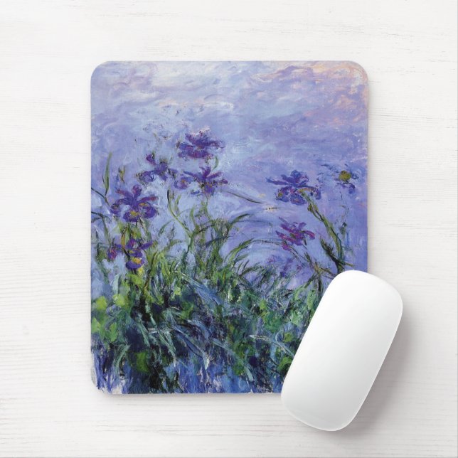 Claude Monet Lila Irises Mousepad (Mit Mouse)