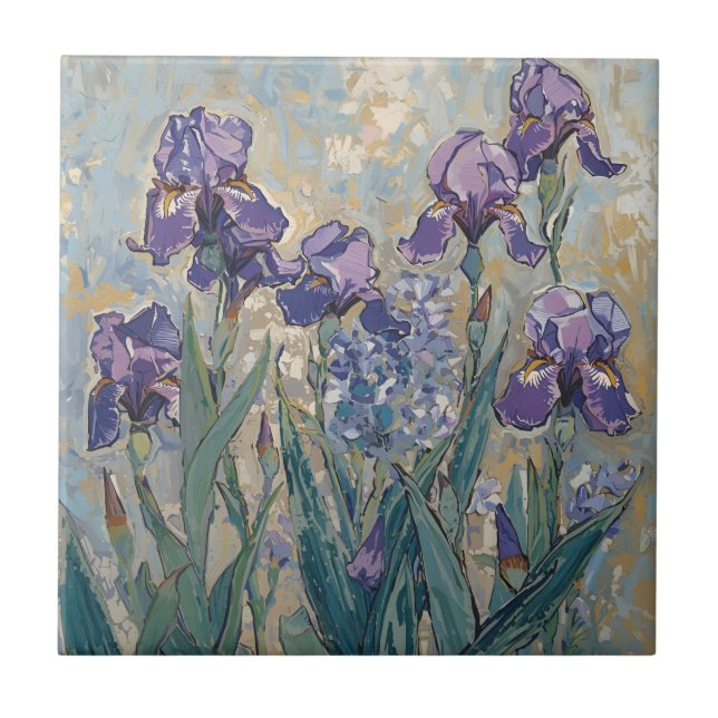 Claude Monet - Lilac Iris / Iris Mauves Fliese (Vorderseite)