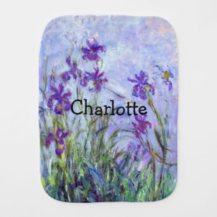 Claude Monet - Lilac Irises / Iris Mauves Baby Spucktuch
