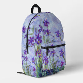 Claude Monet - Lilac Irises / Iris Mauves Bedruckter Rucksack