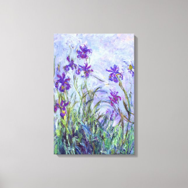 Claude Monet - Lilac Irises / Iris Mauves Leinwanddruck (Vorderseite)