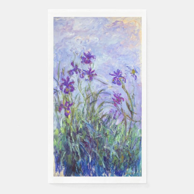 Claude Monet - Lilac Irises / Iris Mauves Serviette (Vorderseite)