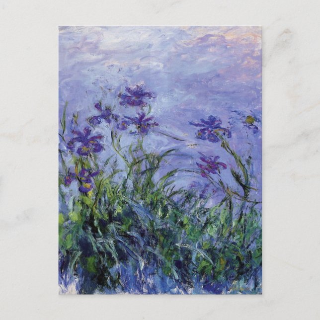 Claude Monet Lilac Irises Postkarte (Vorderseite)
