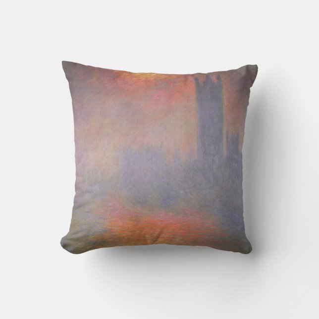 Claude Monet London Houses of Parliament UK Kissen (Vorderseite)