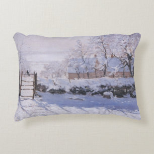 Claude Monet Magpie Winter Snow Bird Zierkissen