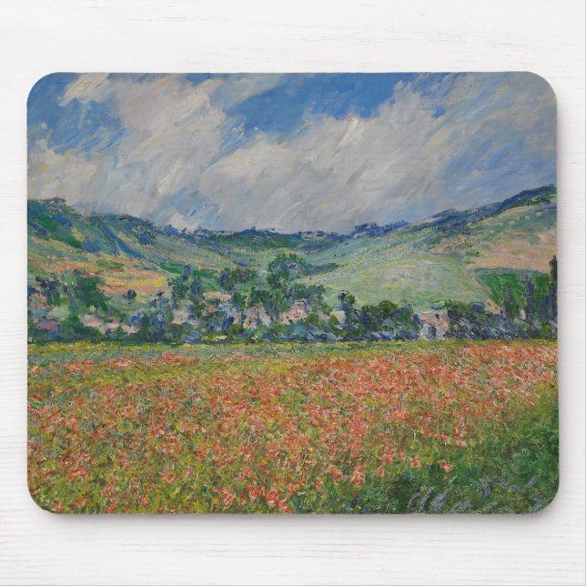Claude Monet Malerei, Mohnfeld in Giverny Mousepad (Vorne)