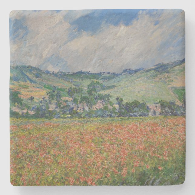 Claude Monet Malerei, Mohnfeld in Giverny Steinuntersetzer (Vorderseite)