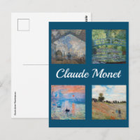 Claude Monet Masterpiece Patchwork Postcard