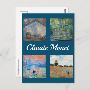 Claude Monet Masterpiece Patchwork Postcard Postkarte