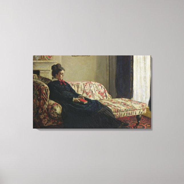 Claude Monet | Meditation oder Madame Monet Leinwanddruck (Vorderseite)