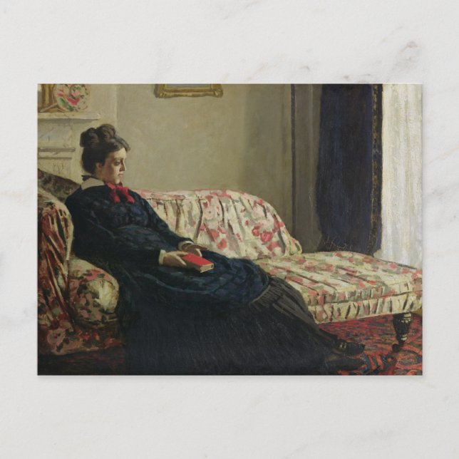 Claude Monet | Meditation oder Madame Monet Postkarte (Vorderseite)