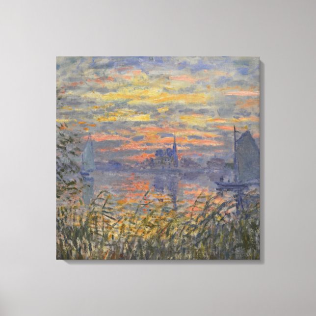 Claude Monet - Meerblick mit Sonnenuntergang Leinw Leinwanddruck (Vorderseite)